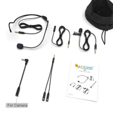 FIFINE Lavalier Microphone For Smartphone, Camera, PC