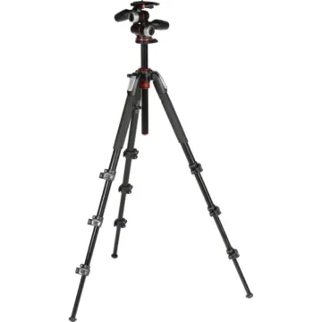Manfrotto 190X PRO4–3 Way Head Aluminum Tripod Kit