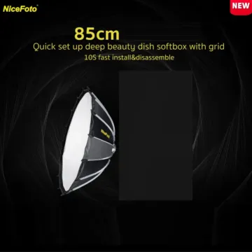 NiceFoto 85cm Quick Set Up Beauty Dish Softbox with Grid