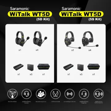 Saramonic WiTalk WT5D (5D KIT) / (5S KIT ) Full-Duplex Wireless Intercom Headset System