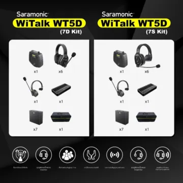Saramonic WiTalk WT5D (7D KIT) / (7S KIT ) Full-Duplex Wireless Intercom Headset System