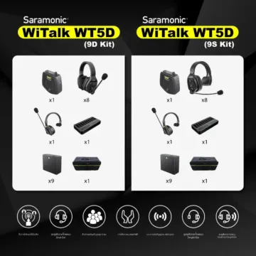 Saramonic WiTalk WT5D (9D KIT) / (9S KIT ) Full-Duplex Wireless Intercom Headset System