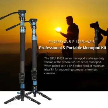 Sirui P-424FS / P-424FL 4 Sections Carbon Fiber Monopod With VA-5 Fluid Head