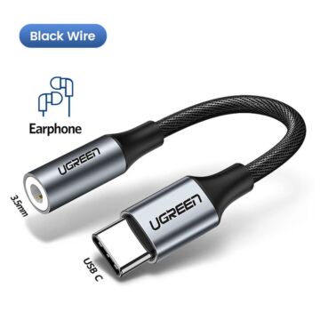 Ugreen 30632 Adapter Type C To 3.5mm Female (10cm) Headphone Jack Adapter