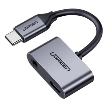 Ugreen 50596 Adapter Type C To 2Ports (3.5mm+Charging)
