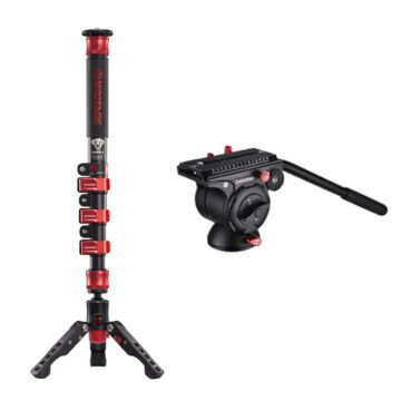 iFootage Cobra 2 A120 Ⅱ Aluminum Monopod with Komodo K5 Fluid Head